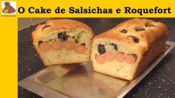 Cake de salsichas e Roquefort